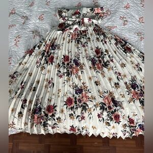 Floral Pleated Skirt
